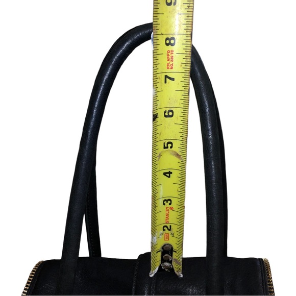 Botkier Black Leather Gold Hardware Zipper Accent Satchel Shoulder Bag - Picture 10 of 16